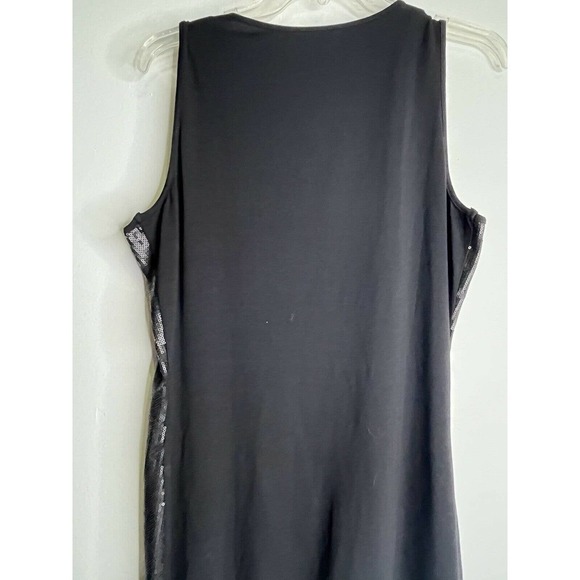 CACHE Black Large Sleeveless Tank Tunic Top Stretchy Shiny Casual - Picture 6 of 8